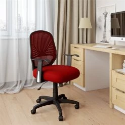 Buy 🛒 CorLiving Workspace Red Mesh Fabric Office Chair 🌟 -Deals Writing Desks Store 1839009 1 L