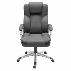 New 😀 CorLiving Executive Office Chair In Steel Gray Leatherette 😉 -Deals Writing Desks Store 1839013 4 L