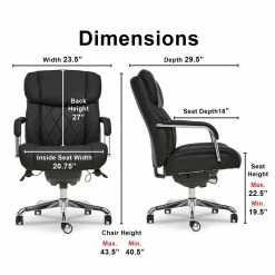 Cheapest 🌟 La-Z-Boy Office La-Z-Boy Sutherland Office Chair With Padded Arms Jet Black 😉 -Deals Writing Desks Store 1849323 5 L