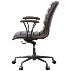 Best deal ⭐ ACME Furniture ACME Zooey Tufted Leather Upholstered Swivel Office Chair In Distress Chocolate 🔥 -Deals Writing Desks Store 1863457 2 L