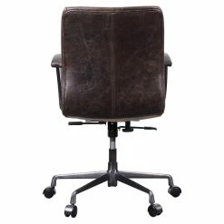 Best deal ⭐ ACME Furniture ACME Zooey Tufted Leather Upholstered Swivel Office Chair In Distress Chocolate 🔥 -Deals Writing Desks Store 1863457 8 L