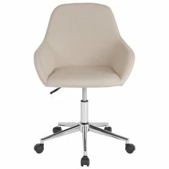 Cheapest 😍 Flash Furniture Cortana Home Mid Back Swivel Office Chair In Beige 🔥 -Deals Writing Desks Store 1864210 1 L