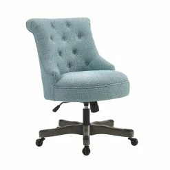 Cheapest 🌟 Riverbay Furniture Swivel Fabric Upholstered Office Chair In Light Blue 😉