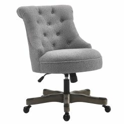 Best Sale 💯 Riverbay Furniture Fabric Office Swivel Chair In Light Gray 👏