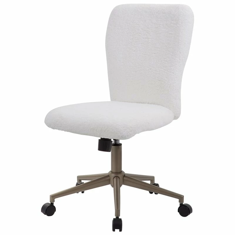 Discount 🔥 Boss Office Products Boss Office Tiffany Faux Fur Swivel Office Chair In White And Gold 🎉 6 Discount 🔥 Boss Office Products Boss Office Tiffany Faux Fur Swivel Office Chair In White And Gold 🎉 - Image 4