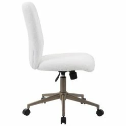 Discount 🔥 Boss Office Products Boss Office Tiffany Faux Fur Swivel Office Chair In White And Gold 🎉 13 Discount 🔥 Boss Office Products Boss Office Tiffany Faux Fur Swivel Office Chair In White And Gold 🎉 -Deals Writing Desks Store 1878501 4 L