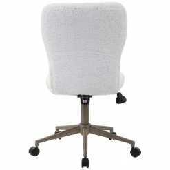 Discount 🔥 Boss Office Products Boss Office Tiffany Faux Fur Swivel Office Chair In White And Gold 🎉 14 Discount 🔥 Boss Office Products Boss Office Tiffany Faux Fur Swivel Office Chair In White And Gold 🎉 -Deals Writing Desks Store 1878501 5 L