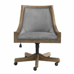 New 👍 Riverbay Furniture Quilted Office Chair In Gray 👏 -Deals Writing Desks Store 1885996 1885998 L