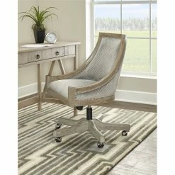 New 👍 Riverbay Furniture Quilted Office Chair In Gray 👏 -Deals Writing Desks Store 1885996 2 L