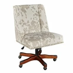 Hot Sale 😍 Riverbay Furniture Linen Cow Print Office Chair 🥰