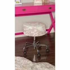 Deals 🔥 Riverbay Furniture Cow Print Stool 🥰 -Deals Writing Desks Store 1886025 1886029 L