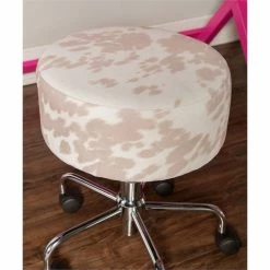 Deals 🔥 Riverbay Furniture Cow Print Stool 🥰 -Deals Writing Desks Store 1886025 1886030 L
