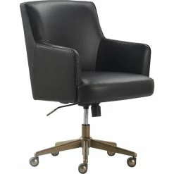 Best deal 🥰 Tommy Hilfiger Belmont Home Office Chair Gray Leather 😉 -Deals Writing Desks Store 1906777 12 L