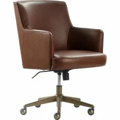 Cheap 🌟 Tommy Hilfiger Belmont Home Office Chair Brown Leather 🤩 -Deals Writing Desks Store 1906778 12 L