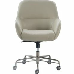 New 🌟 Tommy Hilfiger Forester Leather Office Chair Cream 👍 -Deals Writing Desks Store 1906785 10 L