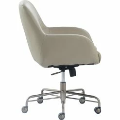 New 🌟 Tommy Hilfiger Forester Leather Office Chair Cream 👍 -Deals Writing Desks Store 1906785 12 L