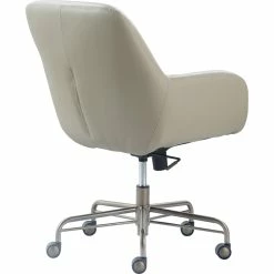 New 🌟 Tommy Hilfiger Forester Leather Office Chair Cream 👍 -Deals Writing Desks Store 1906785 13 L