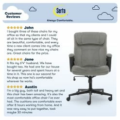 Best reviews of 😀 Serta At Home Serta Hannah Office Chair Velvet Gray Microfiber ⌛ 18 Best reviews of 😀 Serta At Home Serta Hannah Office Chair Velvet Gray Microfiber ⌛ -Deals Writing Desks Store 1906827 38 L