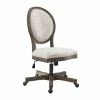 Best Pirce 🥰 Linon Corden Script Wood Upholstered Office Chair In Beige ❤️