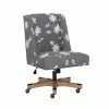 Brand new 🥰 Linon Draper Wood Upholstered Embroidered Office Chair In Gray 🎉 -Deals Writing Desks Store 1908281 20 L