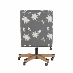 Brand new 🥰 Linon Draper Wood Upholstered Embroidered Office Chair In Gray 🎉 -Deals Writing Desks Store 1908281 24 L