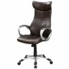 Best deal 💯 Monarch Faux Leather Swivel Executive Office Chair In Brown And Silver ✔️ -Deals Writing Desks Store 1916725 L