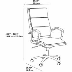 Brand new 👍 BBF Modelo High Back Leather Executive Office Chair In Light Gray Leather 🔔 -Deals Writing Desks Store 1921845 5 L