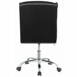 Promo ⭐ Coaster Velvet Tufted Swivel Adjustable Office Chair In Black 🤩 -Deals Writing Desks Store 1926952 5 L