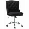 Promo ⭐ Coaster Velvet Tufted Swivel Adjustable Office Chair In Black 🤩 -Deals Writing Desks Store 1926952 L