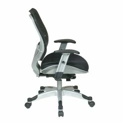Flash Sale ✨ Office Star Unique Self Adjusting Raven Black Fabric SpaceFlex Managers Chair ⭐ -Deals Writing Desks Store 193056 3 L