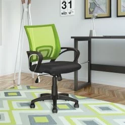Budget ✔️ Atlin Designs Mesh Back Swivel Office Chair In Lime Green And Black ✨ -Deals Writing Desks Store 1941123 1 L