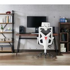Deals 🎉 Furniture Of America Genova Metal Ergonomic Office Chair In Black And White ✨ -Deals Writing Desks Store 1954164 8 L