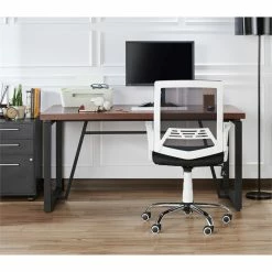 Best Sale ⭐ Furniture Of America Zeneth Metal Ergonomic Office Chair In Black And White ⭐ -Deals Writing Desks Store 1954165 2 L
