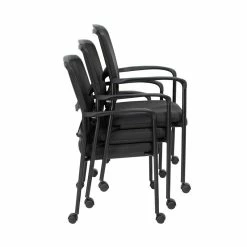 Best Pirce 🎁 Regency Kiera Side Chair With Casters- Black 👏 -Deals Writing Desks Store 1954898 4 L