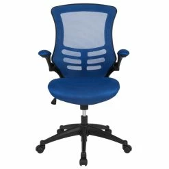 Outlet 💯 Flash Furniture Mid Back Mesh Office Swivel Chair In Blue ✨ 10 Outlet 💯 Flash Furniture Mid Back Mesh Office Swivel Chair In Blue ✨ -Deals Writing Desks Store 1969639 3 L