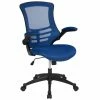 Outlet 💯 Flash Furniture Mid Back Mesh Office Swivel Chair In Blue ✨ -Deals Writing Desks Store 1969639 L