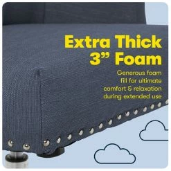 New 🌟 Serta At Home Serta Leighton Home Office Chair With Memory Foam Blue 🧨 -Deals Writing Desks Store 1971028 30 L