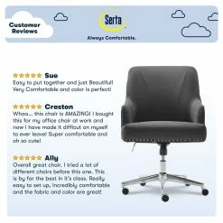 Deals 🧨 Serta At Home Serta Leighton Home Office Chair With Memory Foam - Graphite 😉 -Deals Writing Desks Store 1971029 32 L
