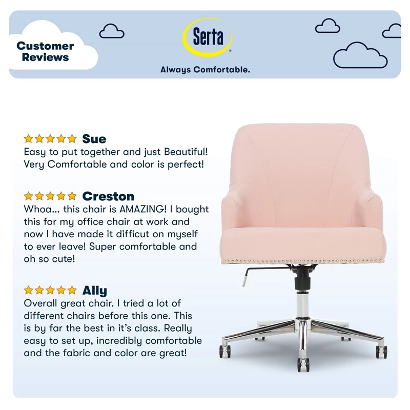 Discount ๐ Serta At Home Serta Leighton Home Office Chair With Memory Foam Pink ๐ 13 Discount ๐ Serta At Home Serta Leighton Home Office Chair With Memory Foam Pink ๐ - Image 11
