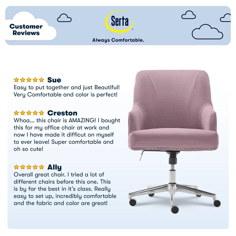 Buy โญ Serta At Home Serta Leighton Home Office Chair With Memory Foam Lilac ๐ 13 Buy โญ Serta At Home Serta Leighton Home Office Chair With Memory Foam Lilac ๐ - Image 11