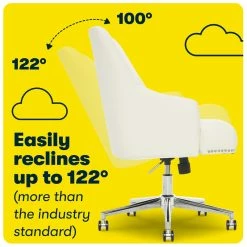 Promo ⭐ Serta At Home Serta Leighton Home Office Chair With Memory Foam Ivory 🧨 -Deals Writing Desks Store 1971033 22 L