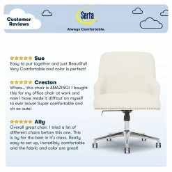 Promo ⭐ Serta At Home Serta Leighton Home Office Chair With Memory Foam Ivory 🧨 -Deals Writing Desks Store 1971033 23 L