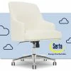 Promo ⭐ Serta At Home Serta Leighton Home Office Chair With Memory Foam Ivory 🧨