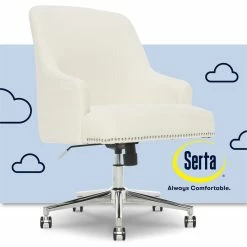 Promo ⭐ Serta At Home Serta Leighton Home Office Chair With Memory Foam Ivory 🧨