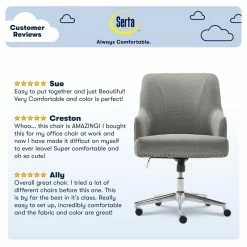 Brand new 🌟 Serta At Home Serta Leighton Home Office Chair With Memory Foam Medium Gray 🌟 -Deals Writing Desks Store 1971034 33 L