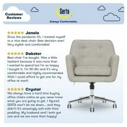 Discount ✨ Serta At Home Serta Ashland Ergonomic Home Office Chair With Memory Foam Cushioning Light Gray 🎉 -Deals Writing Desks Store 1971201 36 L