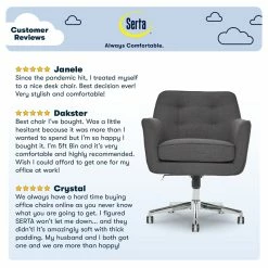 Budget ❤️ Serta At Home Serta Ashland Ergonomic Home Office Chair With Memory Foam Cushioning - Graphite 😉 -Deals Writing Desks Store 1971206 31 L