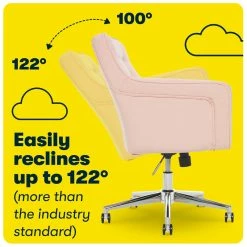 Hot Sale 🎉 Serta At Home Serta Ashland Ergonomic Home Office Chair With Memory Foam Cushioning - Pink 😀 -Deals Writing Desks Store 1971207 32 L