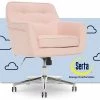 Hot Sale 🎉 Serta At Home Serta Ashland Ergonomic Home Office Chair With Memory Foam Cushioning - Pink 😀 -Deals Writing Desks Store 1971207 35 L