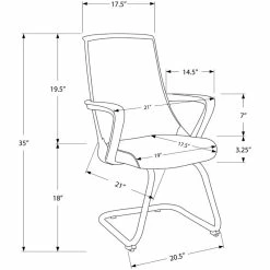 Deals 🥰 Monarch 35" Contemporary Mid Back Office Reception Arm Chair In Black (Set Of 2) 👏 -Deals Writing Desks Store 1987081 3 L